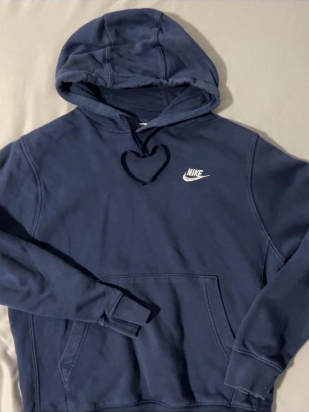 Nike Dark Blue Pullover Hoodie with White Logo
